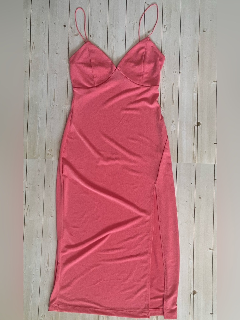 Windsor Hot Pink Strapless Slip Dress with Side Slit